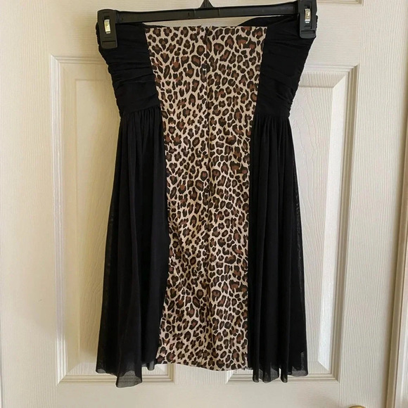 Leopard print strapless dress - Picture 6 of 7
